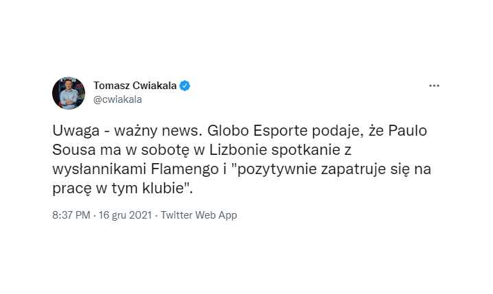 BOMBA! Paulo Sousa ma spotkać się z przedstawicielami KLUBU W SPRAWIE PRACY!